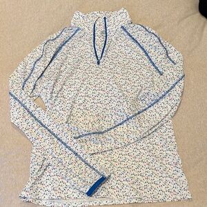 G/FORE Blue and White poppy Patterned Top